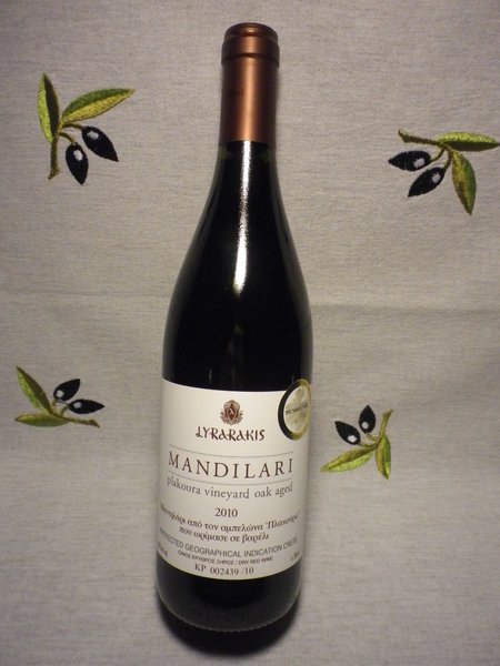 Lyrarakis Mandilari vom Eichenfass Rotwein