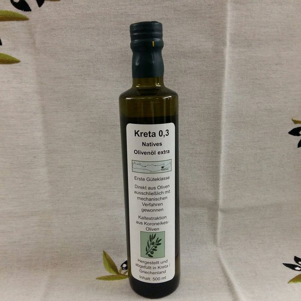 Kreta 0,3 Olivenöl  500ml  Flasche  AKTION